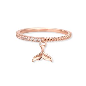 18k 행운 고래꼬리 드롭 반지