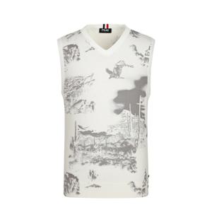 [핑골프] 남성 프린트 브이넥 니트 베스트 111E3SV181