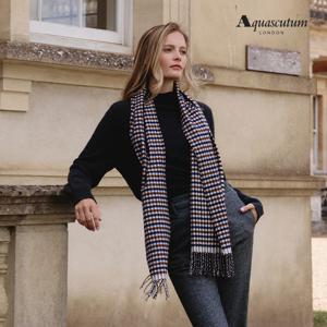 아쿠아스큐텀 25FW 이태리 캐시미어100 체크 머플러