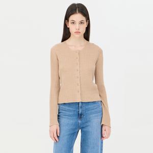 [본사] 라운드넥 골지 니트 가디건_SAKC06441BG