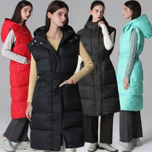 (LeOT)] 추위끄떡없는 후드 벨티드 1815 패딩 롱베스트