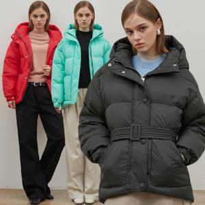 (LeOT)] 마틴 후드 벨티드 볼륨 패딩점퍼