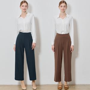 (LeOT)] 스르르 흐르는핏 원턱 와이드 밴딩 팬츠