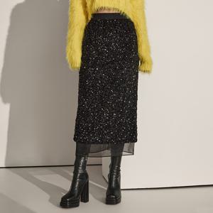 SK2616 벨벳 스팽글 샤 스커트