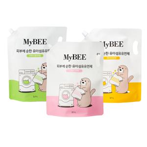 피부에순한 유아세제 리필2100mlx4팩+유아유연제 리필2100mlx4팩