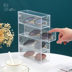 4단 투명 정리함 아크릴 안경 다용도 보관함 진열 정리함