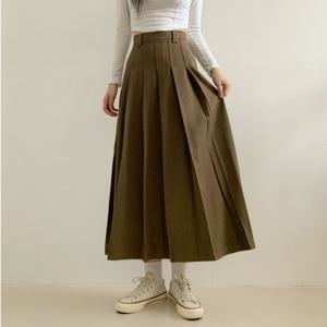 [브리치]  /  가을하객룩/2500장판매 제나 롱&숏 A라인 플리츠 롱스커트 3color