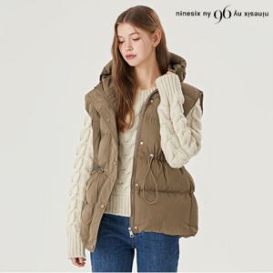 정상가:139,000원 ㅣ 허리 스트링 후드 집업 포켓 패딩 베스트 (NO4VW001L0)