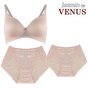 [하프클럽]  자스민 뱀부 인견 풀컵 몰드 노와이어 브라1+팬티2 세트 002 BPP