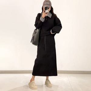 [하프클럽] (55~88)반오픈카라라인 상하세트 치마투피스 가을투피스셋업 가을치마 40대 50대 엄마옷 가을