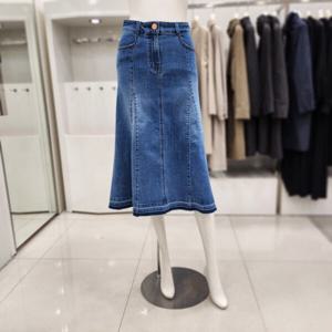 여성 브랜드 24신상 면 청 A라인 후리아 스커트 청치마JEU4WDS0200_US