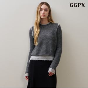 정상가:69,000원 ㅣ 러블리 레이어드 배색 긴팔 니트 (GPCKT008D)