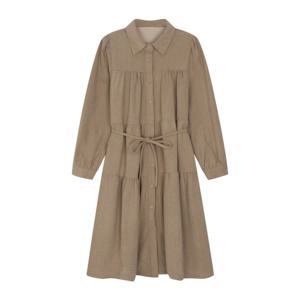 [하프클럽] (본사직영)카라 허리끈 코듀로이 캉캉 원피스-L1C45WOP080