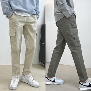 [하프클럽/프랭키뉴욕]프랭키뉴욕 남성 카고바지 남자 면바지 밴딩 스판 빅사이즈_JM332