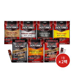 잭링크스 멀티팩 소고기육포세트 7종 2팩 (육포5종+스틱+스테이크바)