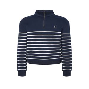 남성 [[24FW]] WHTS4D534N2 [스테디셀러] 네이비 스트라이프 면 긴팔반집업티셔츠