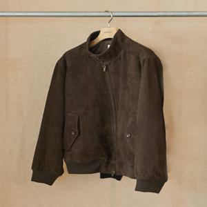 남성 [[25FW]] HZJU5D676W3 [클래식] 브라운 스웨이드 켄싱턴 헤링턴 자켓