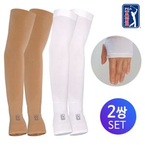 [2장세트] PGA투어  손가락형 남녀공용 자외선 차단 냉감 쿨토시 팔토시