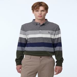 남성 WHTS3D532G3 [반값[스테디셀러]그레이 컬러블록 면 긴팔카라티셔츠