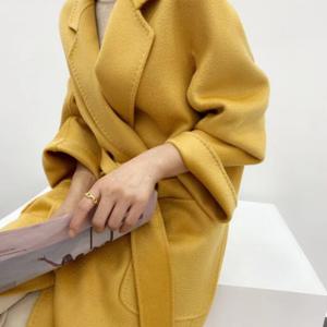 [브리치] 제로투올샵 / 양모 더블 코트 여성용 울 겨울 롱코트 핸드메이드 캐시미어 에메랄드 그린