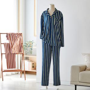 소프트슬립 스트레치 피치기모 파자마 세트 네이비그린 L