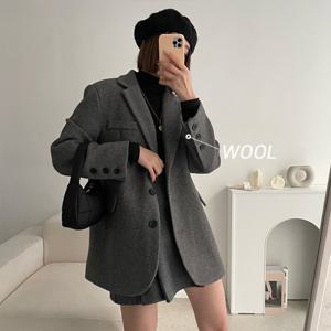 [브리치]  / 빌리브 오버핏 모직 누빔 울 자켓 겨울 코트