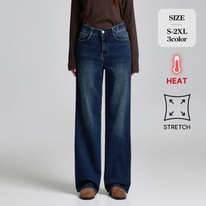 [브리치]  / (겨울찐스판5탄) 기모 밴딩 와이드 데님 팬츠