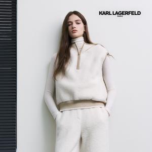 칼라거펠트 25FW 알파카블렌드 부클 후드베스트