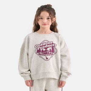 여아 세미크롭 그래픽 맨투맨 (오트밀) OD253IMM74_OTM