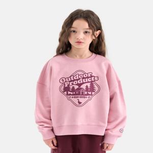 아웃도어 프로덕츠 [OD253IMM74] 여아 세미크롭 그래픽 맨투맨 (핑크)