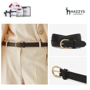 [선물포장][여성벨트추천] 블랙 단색 소가죽 여성 벨트 HJBE3E405BK