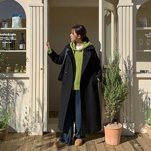 [공구우먼] [제작] 페트롤 루즈핏 더블버튼 롱 코트 72948 빅사이즈 여성의류