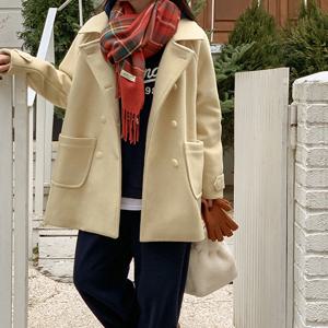 [공구우먼] [제작] 프로미 더블버튼 루즈핏 하프 코트 73318 빅사이즈 여성의류