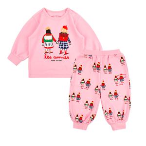 [BABY] 핑크 아미 베이비 라운지웨어 세트_BU53UL105
