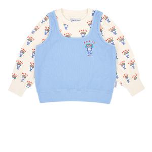 [키즈]스카이블루 플라워 레이어드 티셔츠_BU53TR401