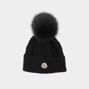 25FW 패치로고 폼폼 케시미어 여성 비니 3B00063 M4506 999