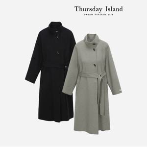 [Thursday Island] 하이넥 벨트 롱 핸드메이드코트(T238MCT253W)