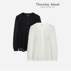 [Thursday Island] 기모 레이스 블라우스 (T238MBL632W)