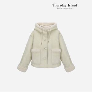 [Thursday Island] 크롭 후디 무스탕(T238MLT243W)