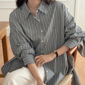 [제작] 저스트 루즈핏 스트라이프 셔츠 83639 빅사이즈 여성의류