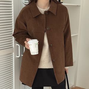 [제작] 모데라토 코듀로이 누빔 하프 자켓 84624 빅사이즈 여성의류