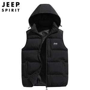 지프스피릿 JEEP SPIRIT 남녀공용 후드 패딩조끼 아웃도어 패딩조끼 모자 후드 탈부착 조끼 패딩 2981