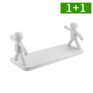 1+1 벽걸이 수납선반 부착식 무타공 거실 주방 욕실 벽선반