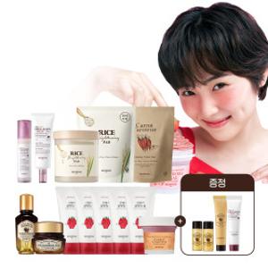스킨푸드 클렌징폼 5개 12750원/약초방패드 1+1 19000원/블루 캐모마일 앰플+크림 50%+증정