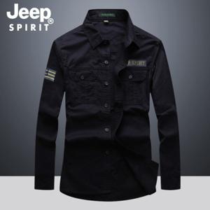 JEEP SPIRIT  남성 봄가을 순면 긴팔셔츠 캐주얼 작업복 남방