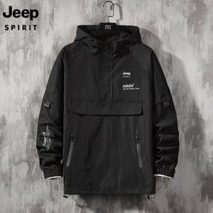 지프 JEEP SPIRIT  남여공용 아노락 반집업 바람막이 자켓 후드 점퍼