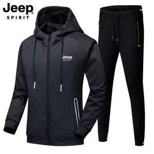 JEEP SPIRIT  남성 후드 맨투맨 와이드 조거팬츠 투피스세트