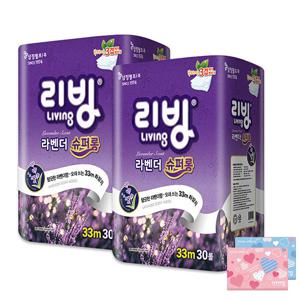 라벤더 슈퍼롱 화장지 33m30롤 x2팩(여행용티슈증정)/휴지/두루마리