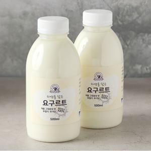플레인요거트 무가당 수제 요구르트 500ml 2개 무가당 무첨가 오직 우유와 유산균으로 만든 발효식품