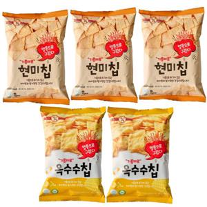 기름제로 국산 현미칩 60g x 3봉+ 옥수수칩 60g x 2봉